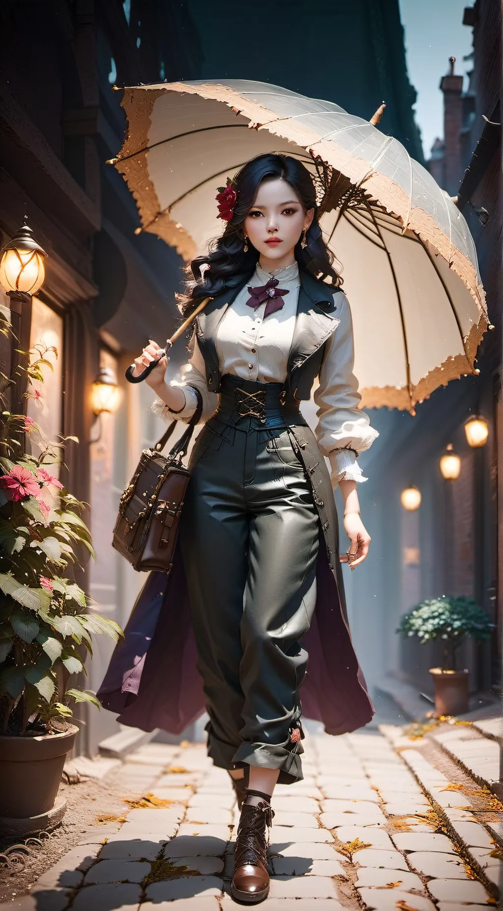 ai character: Elaine  background