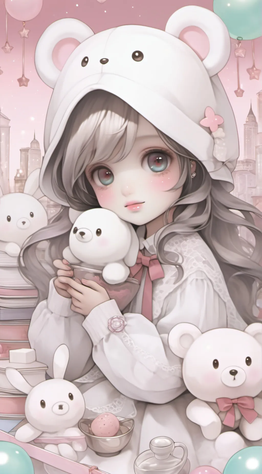 ai character: Copy kawaii ai  background