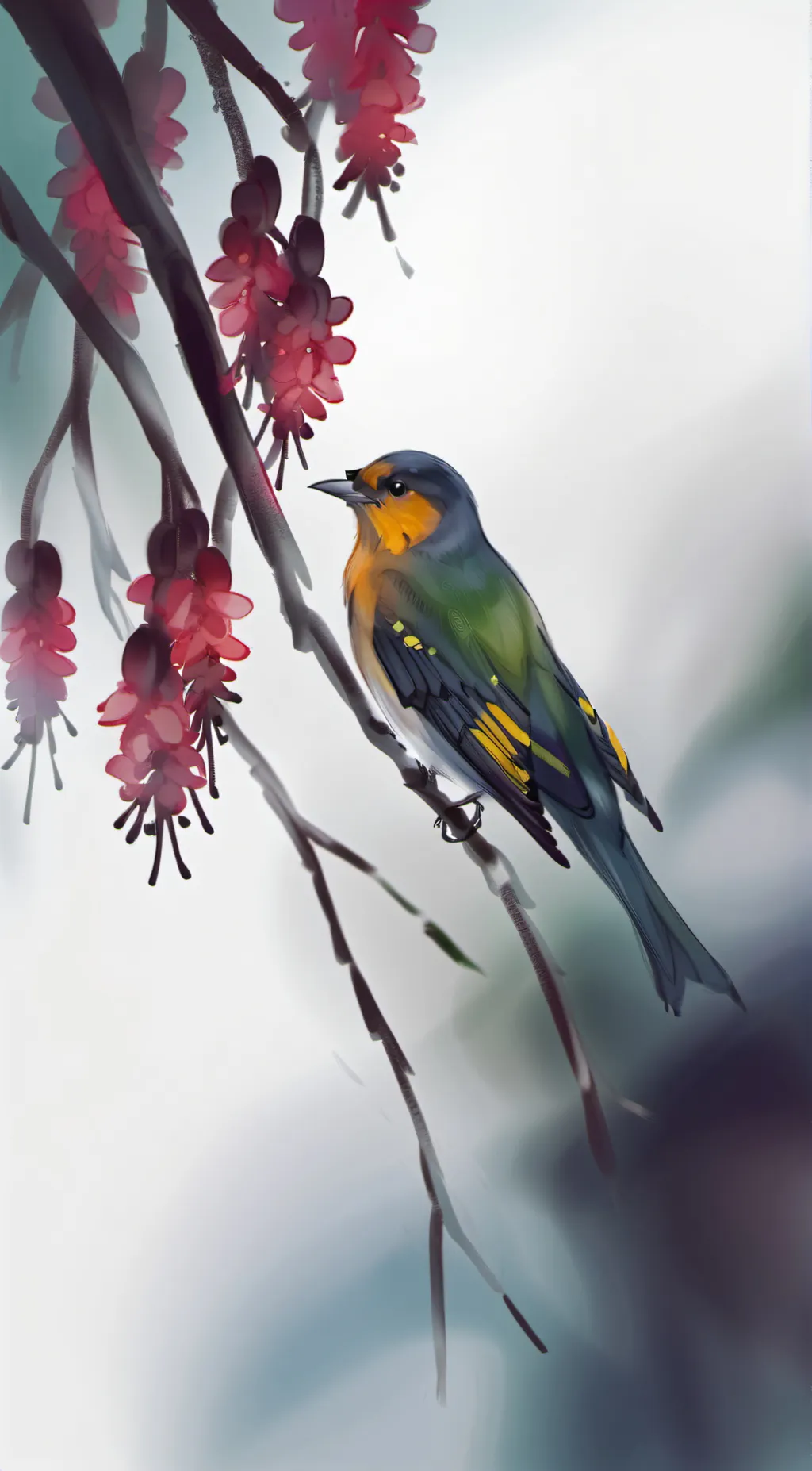 ai character: Zodiac sing bird background