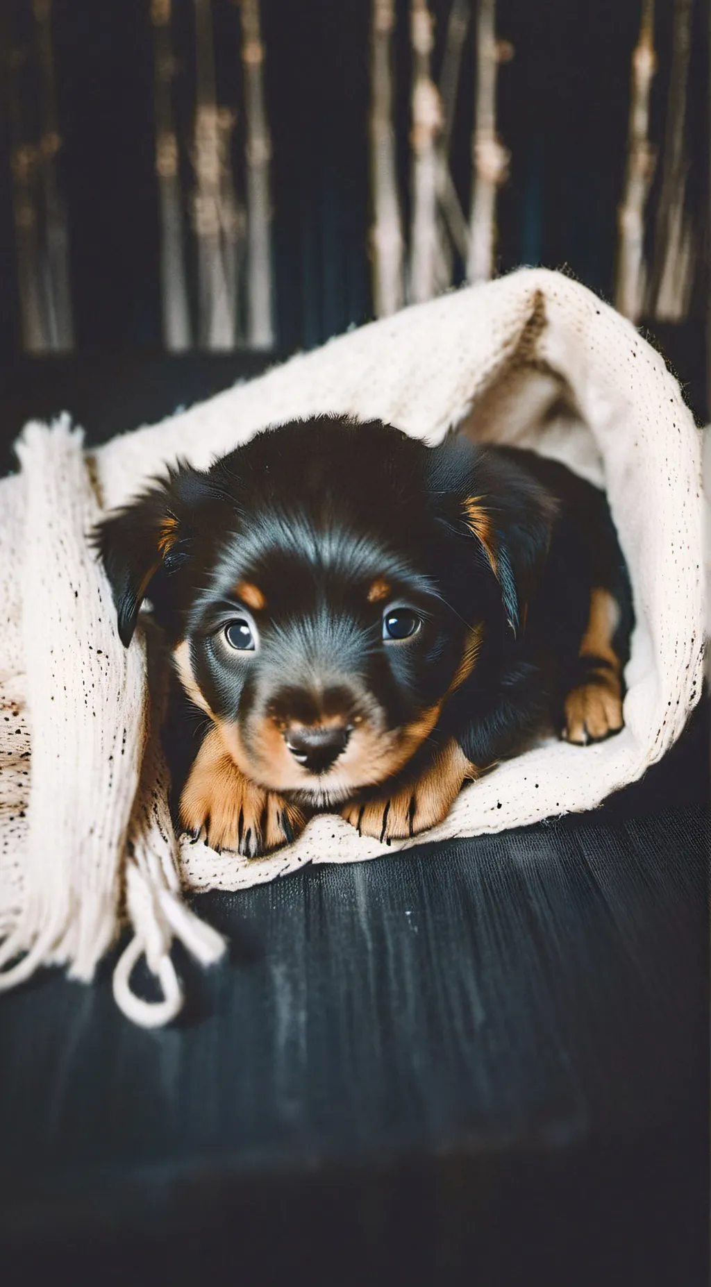 ai character: Newborn puppy background