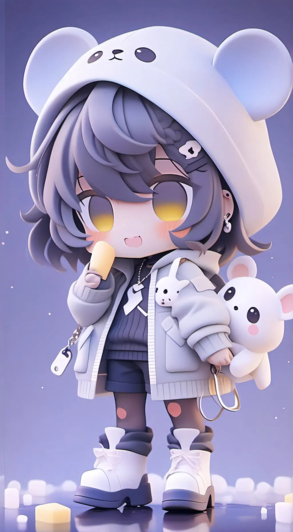 ai character: +- C.C/Ev, -+ background