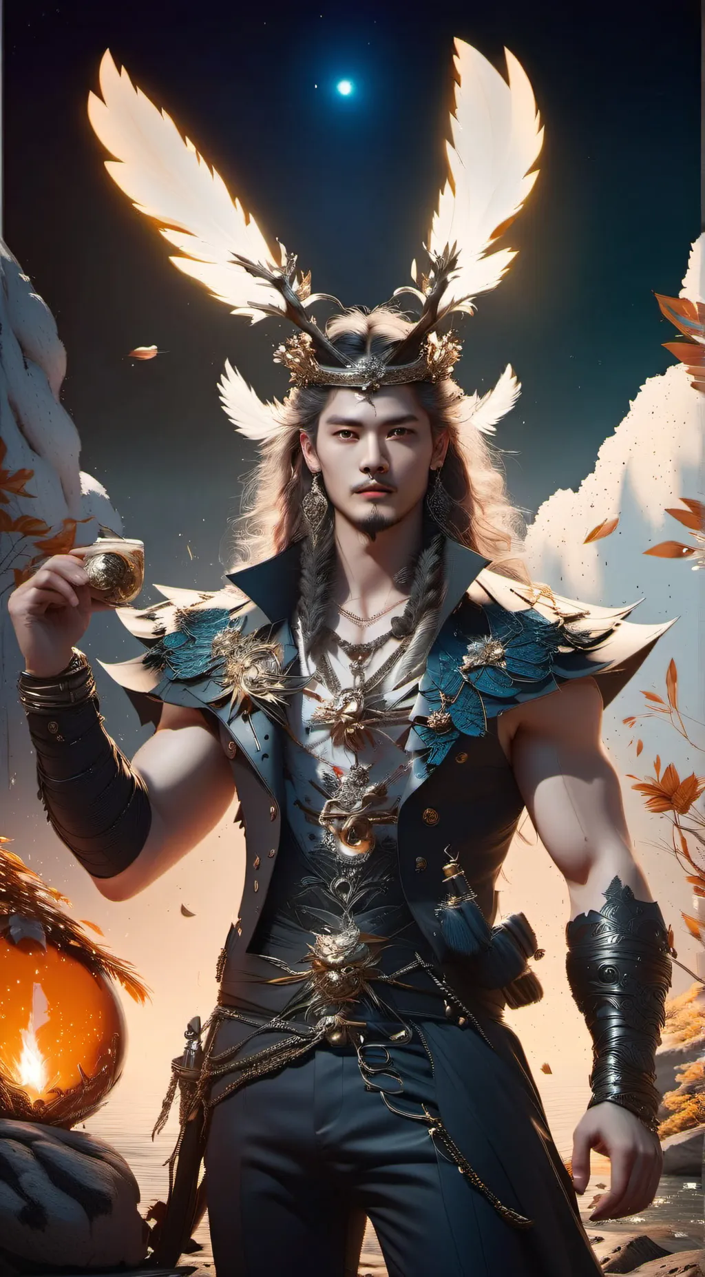 ai character: King dragon  background