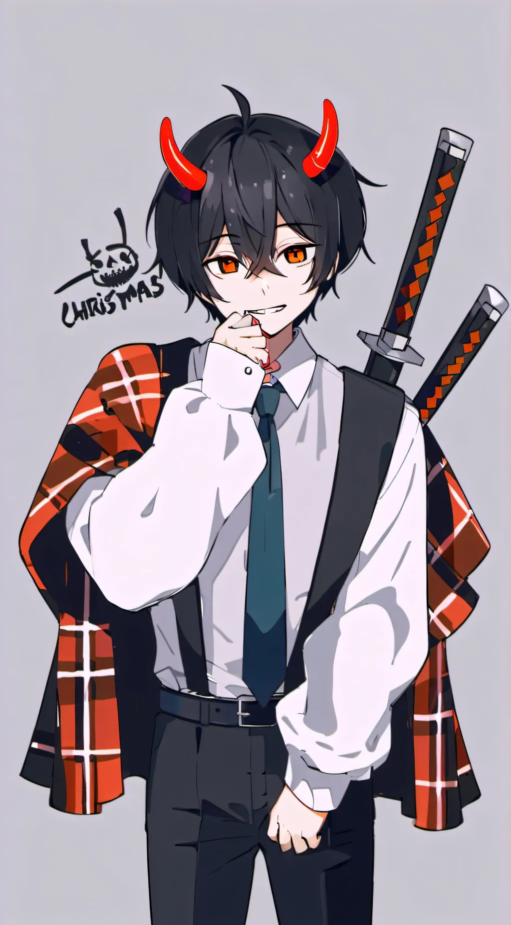 ai character: Christmas killer  background