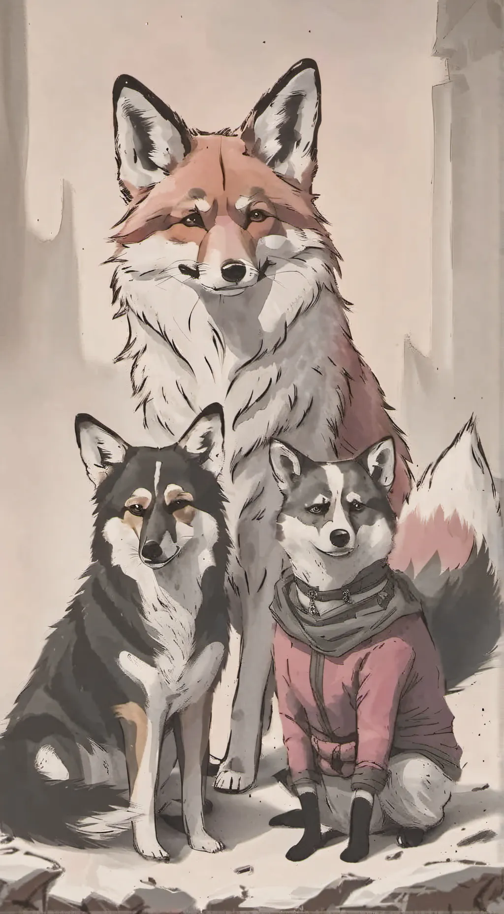 ai character: Candy fox  background