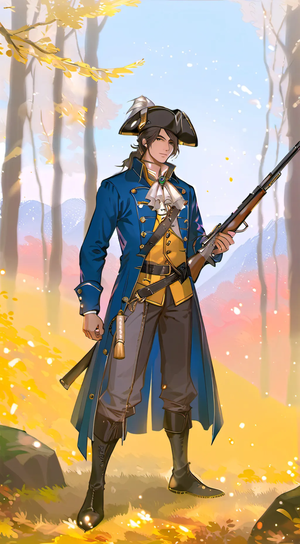 ai character: Fredrik berhstedt  background