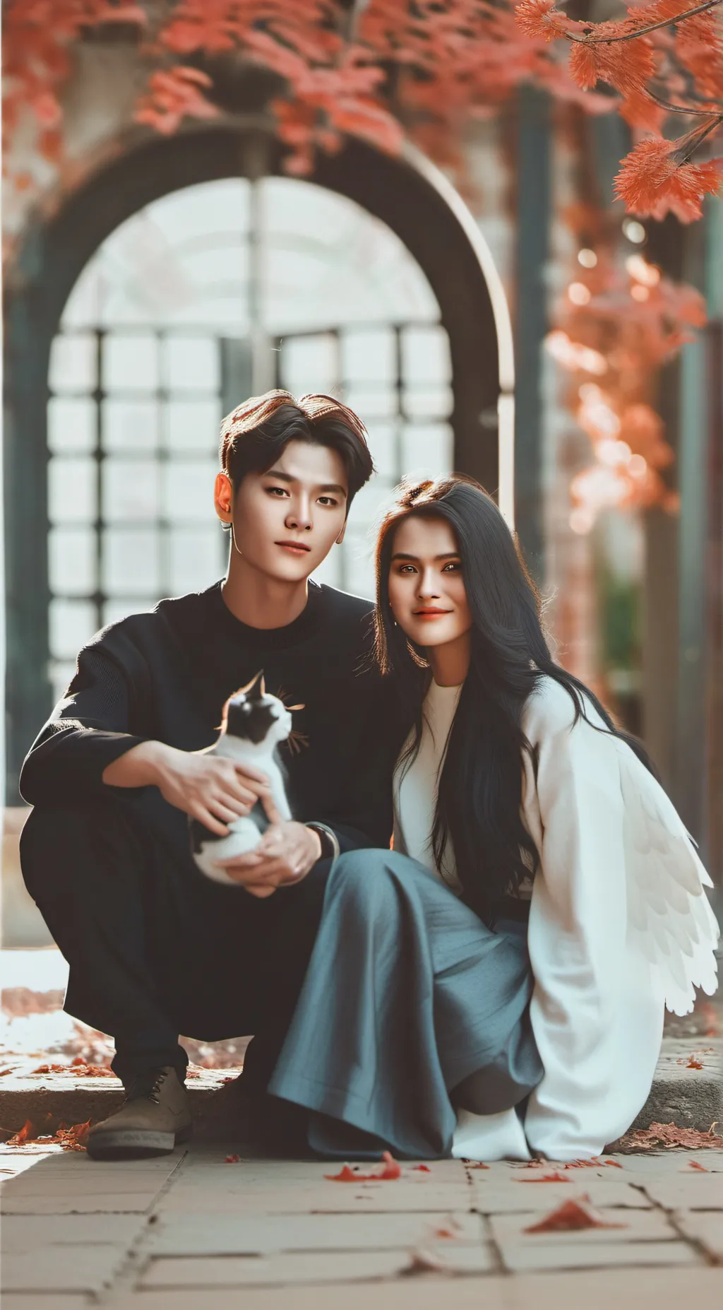 ai character: Autumn background