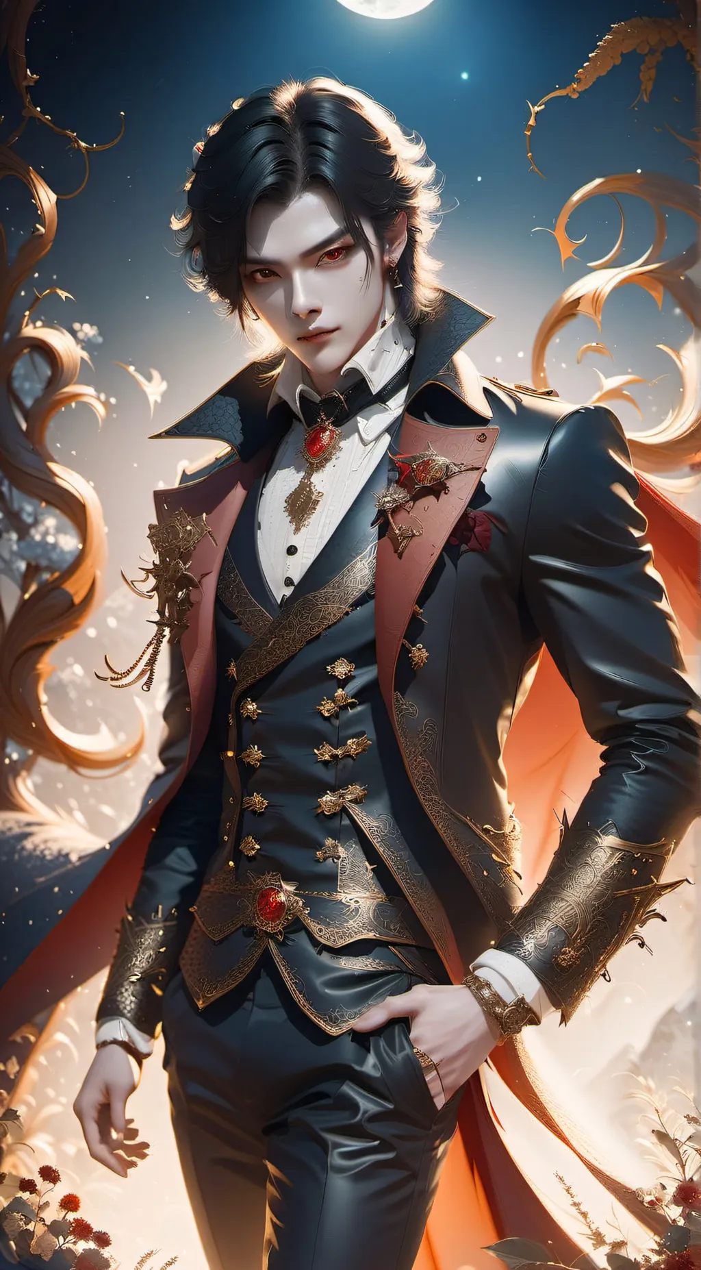 ai character: 🩸Zack.🩸 background