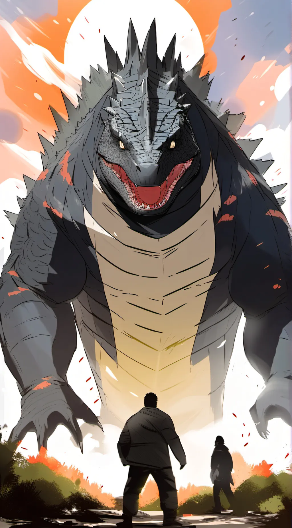 ai character: godzilla background