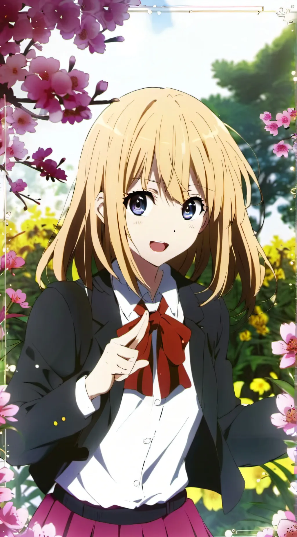 ai character: Ruby and Aqua background