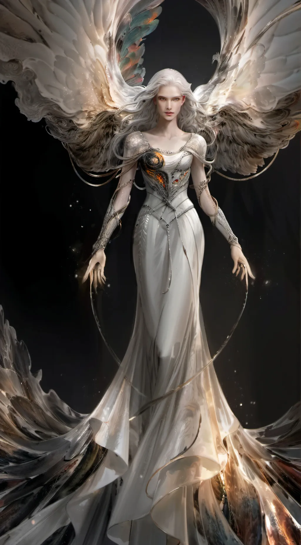 ai character:  blue red Pink red background