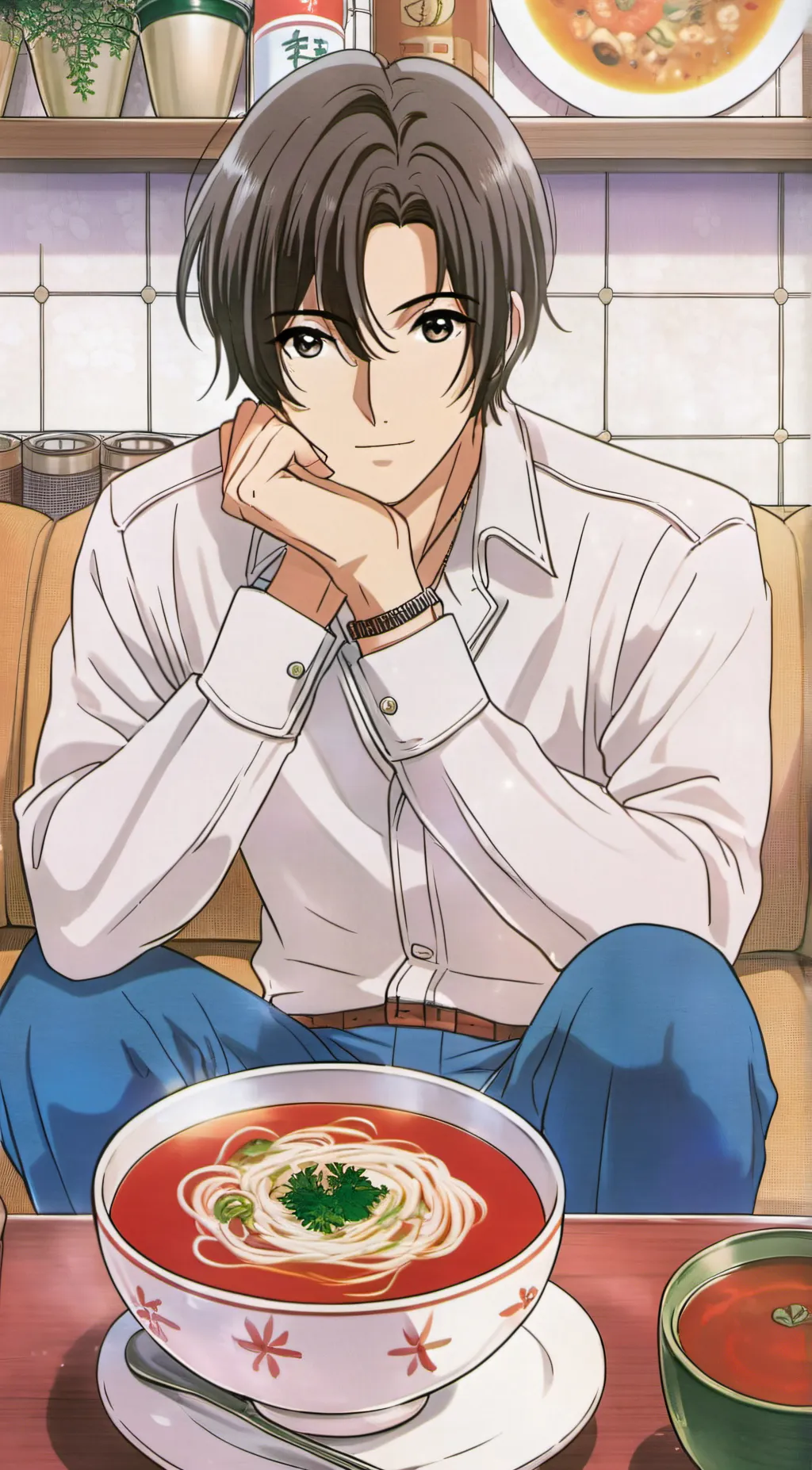 ai character: Guy who likes soup background