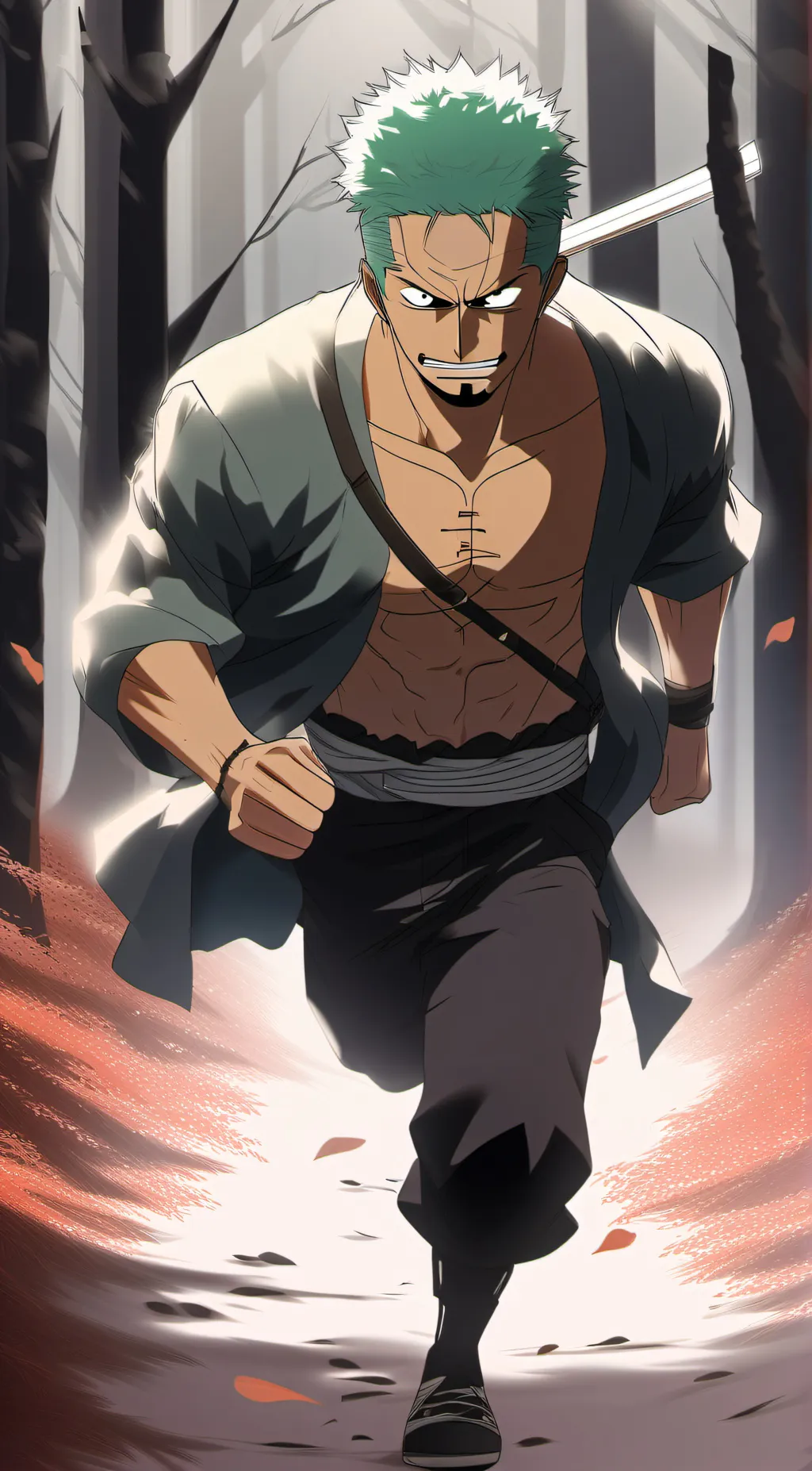 ai character: Zoro  background