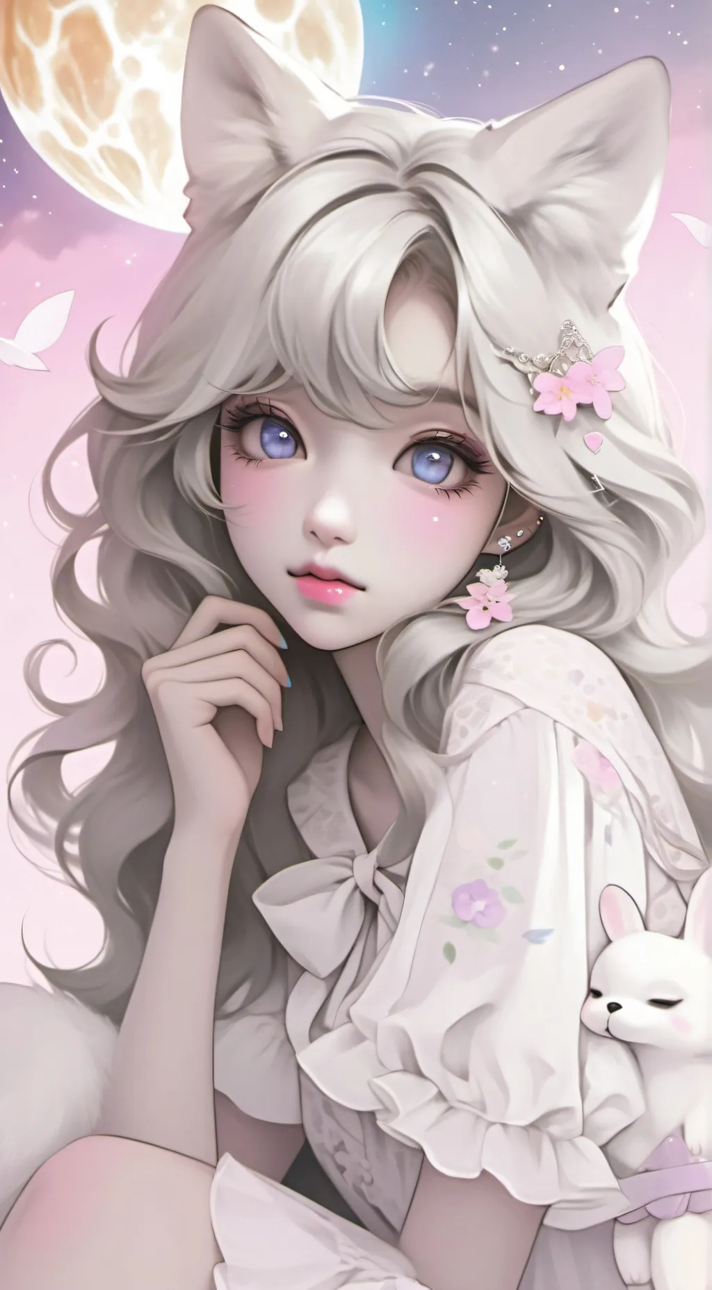 ai character: Moonlight background