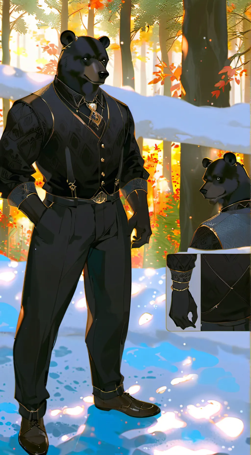 ai character: Bear fursuit background