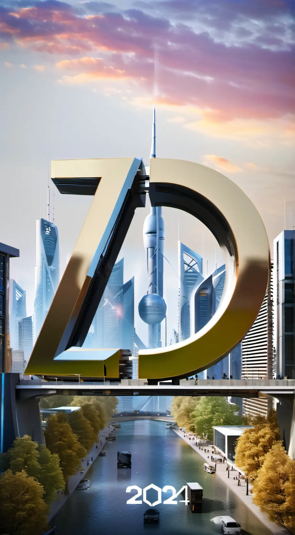 ai character: count to 2024 background