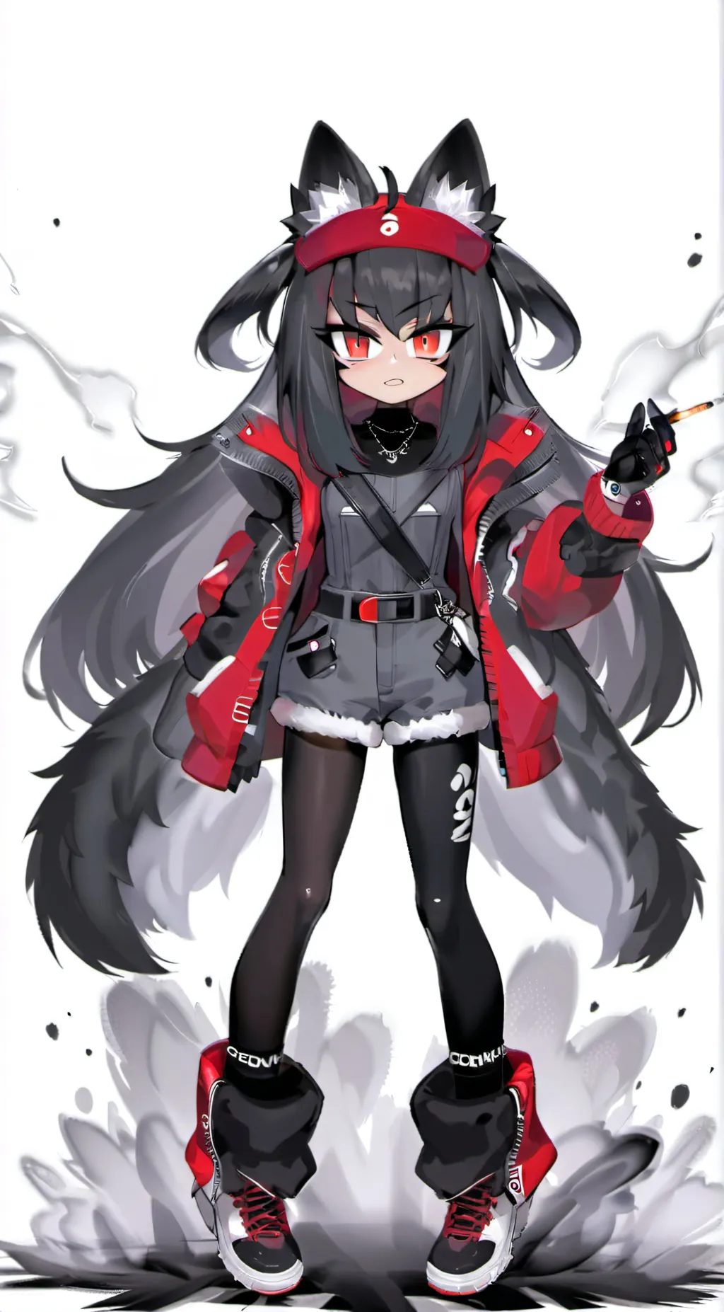 ai character: female shadow background