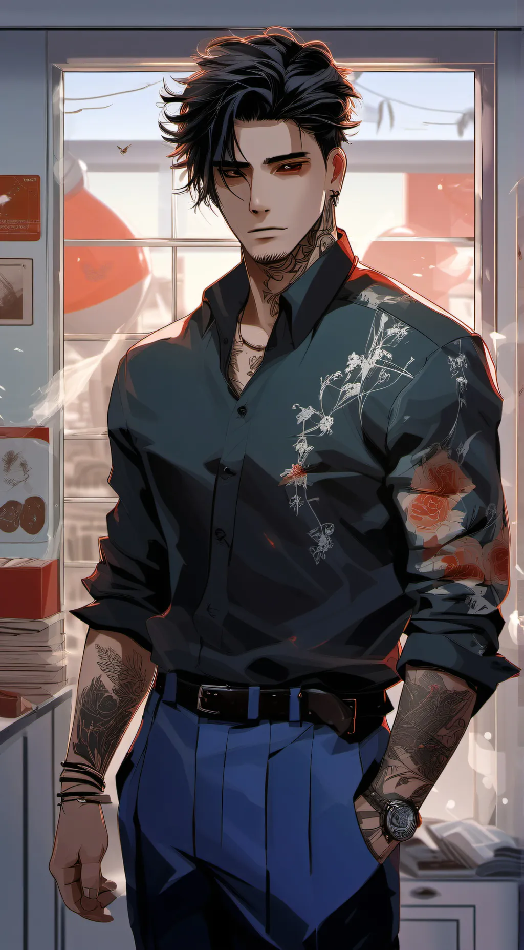 ai character: Theo background