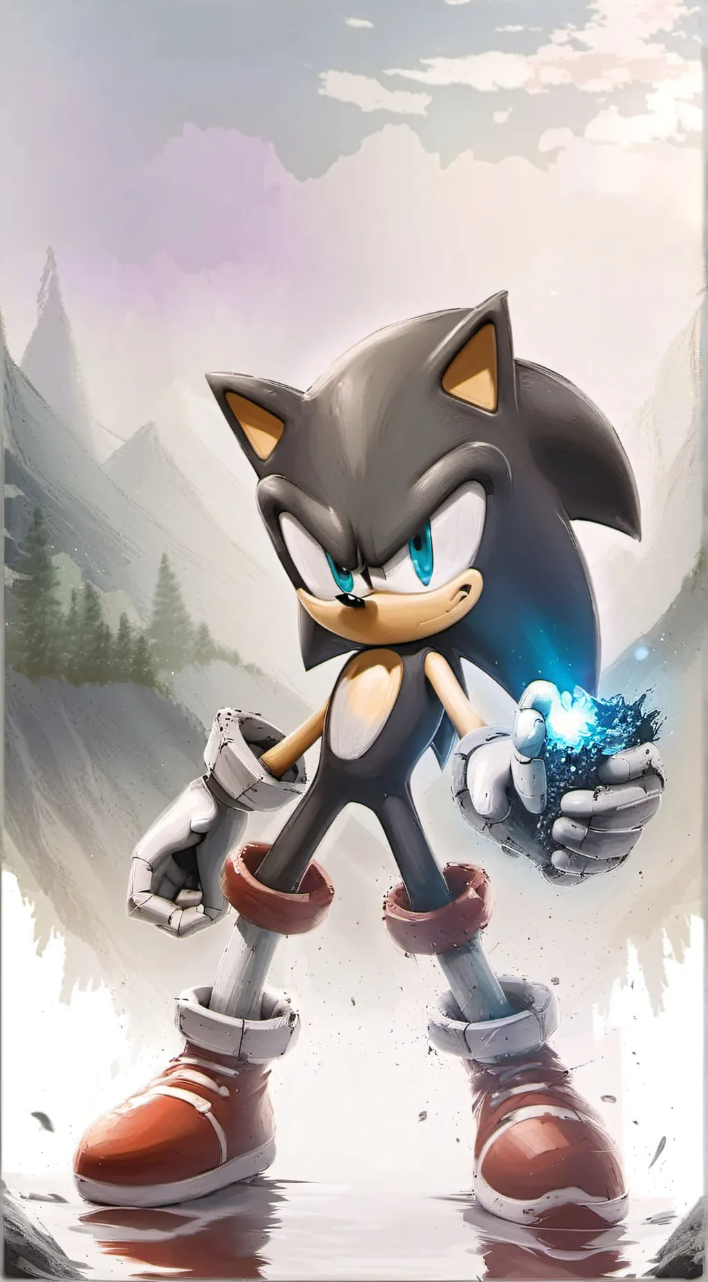 ai character: Silver background