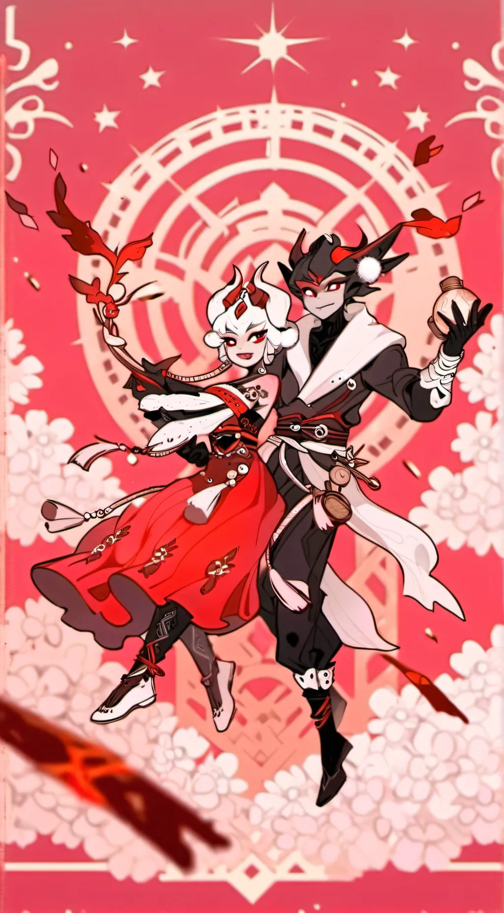 ai character: Husk x angeldust background