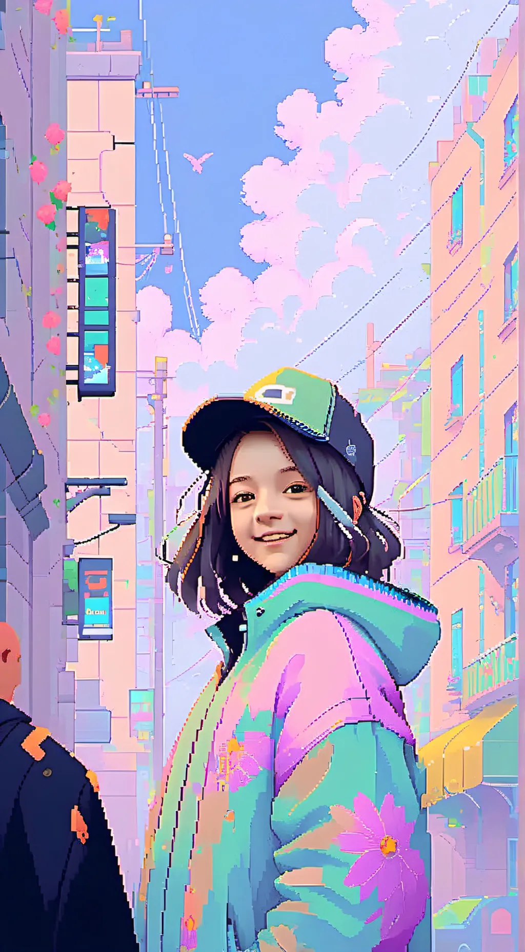 ai character: New York Girl background