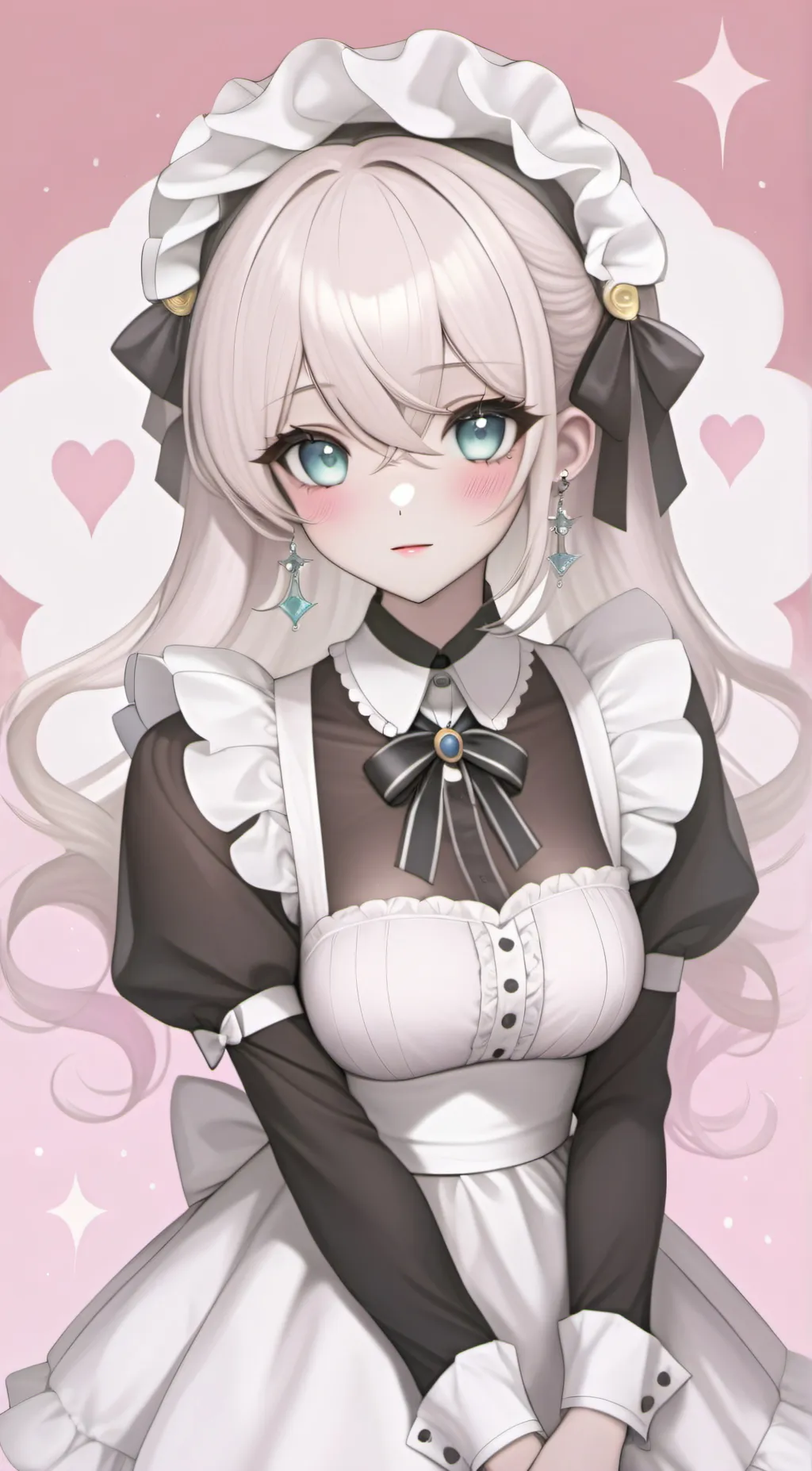 ai character: pencill woman maid background