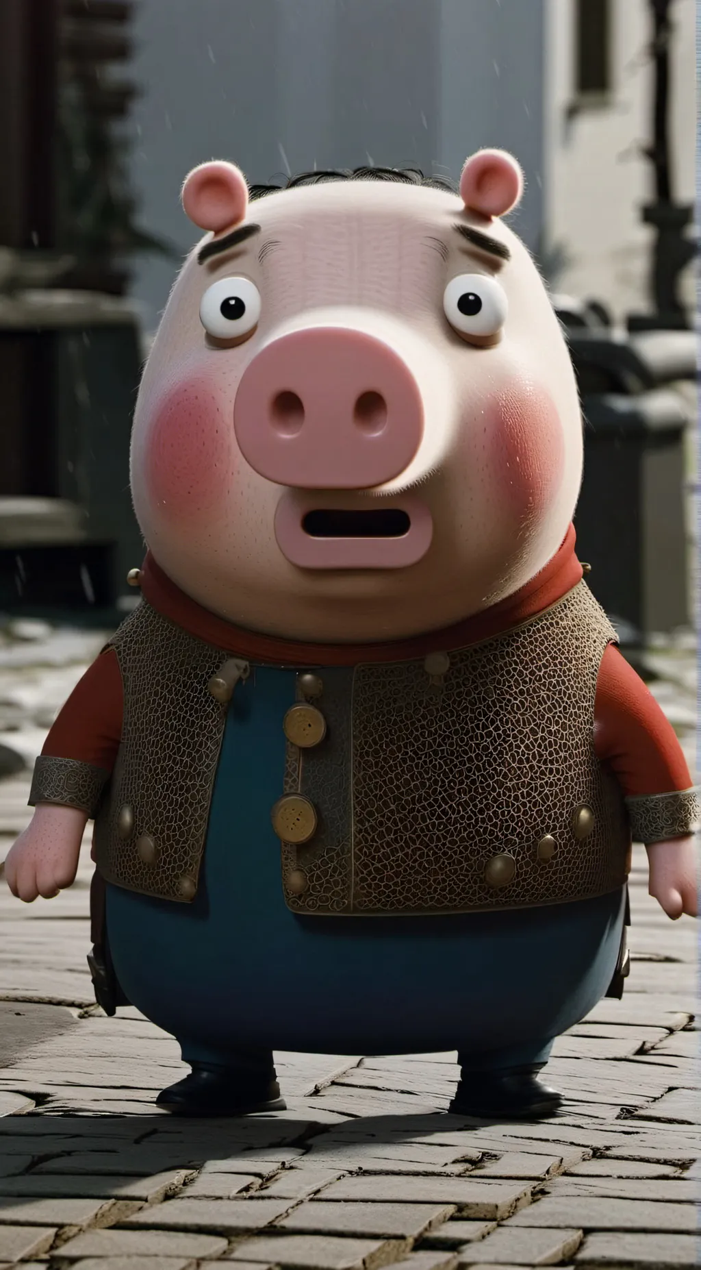 ai character: Pepa pig grounded  background