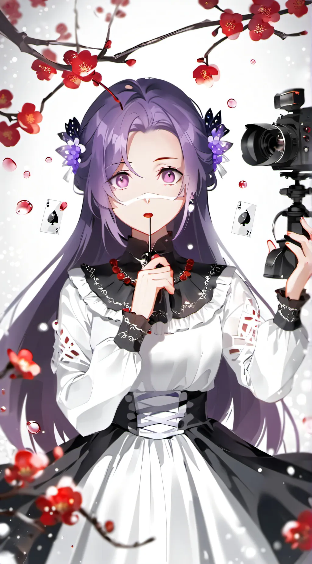 ai character: tv woman  background