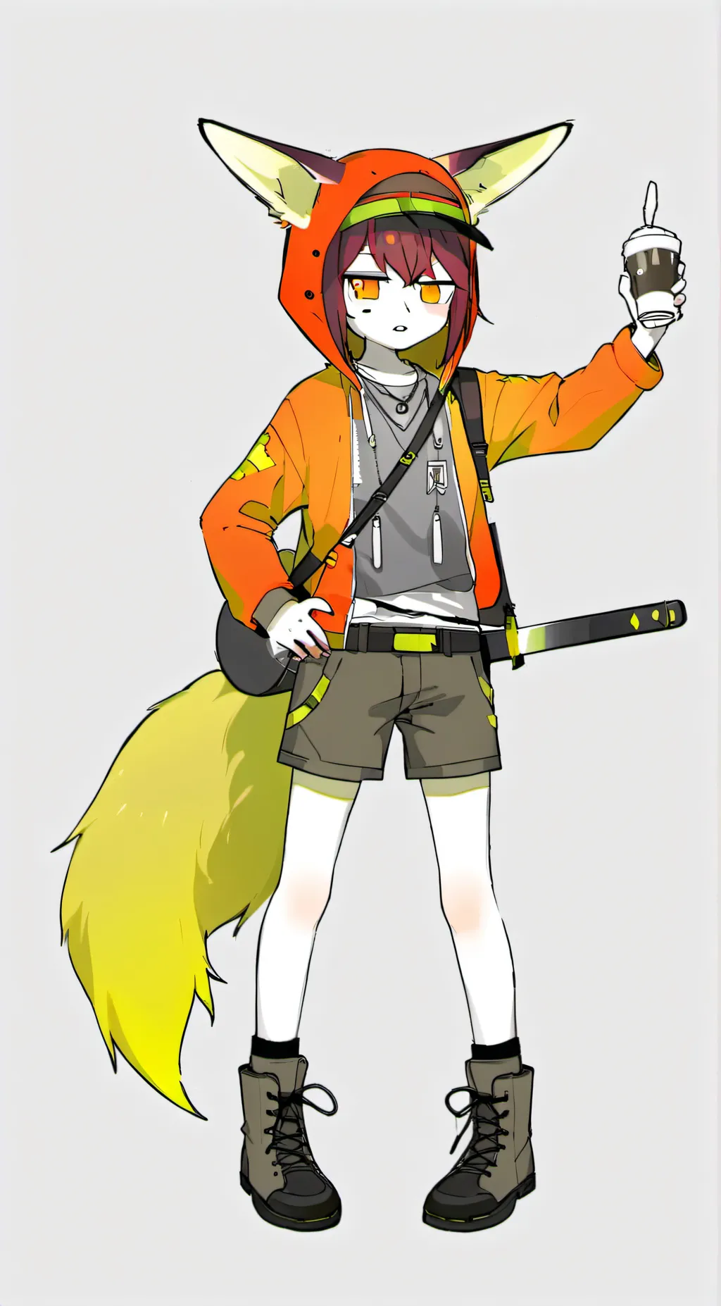 ai character: Fiery background