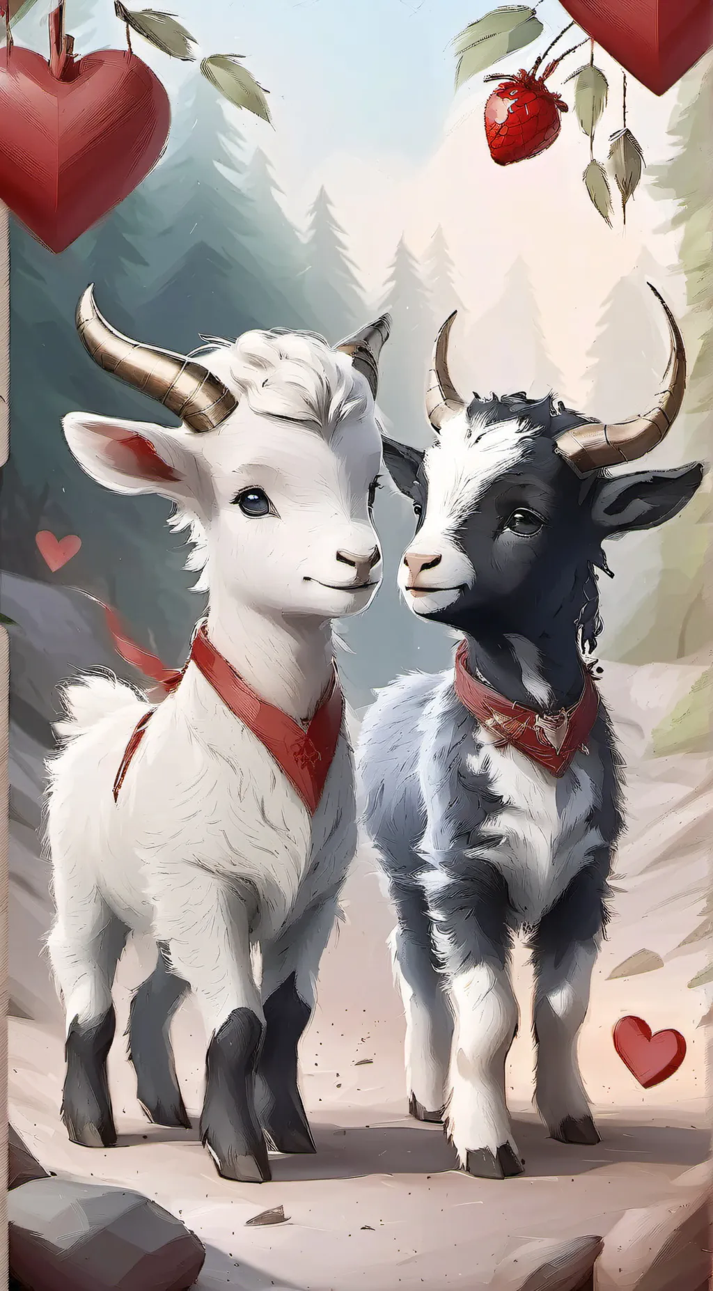 ai character: cupid an valentine background