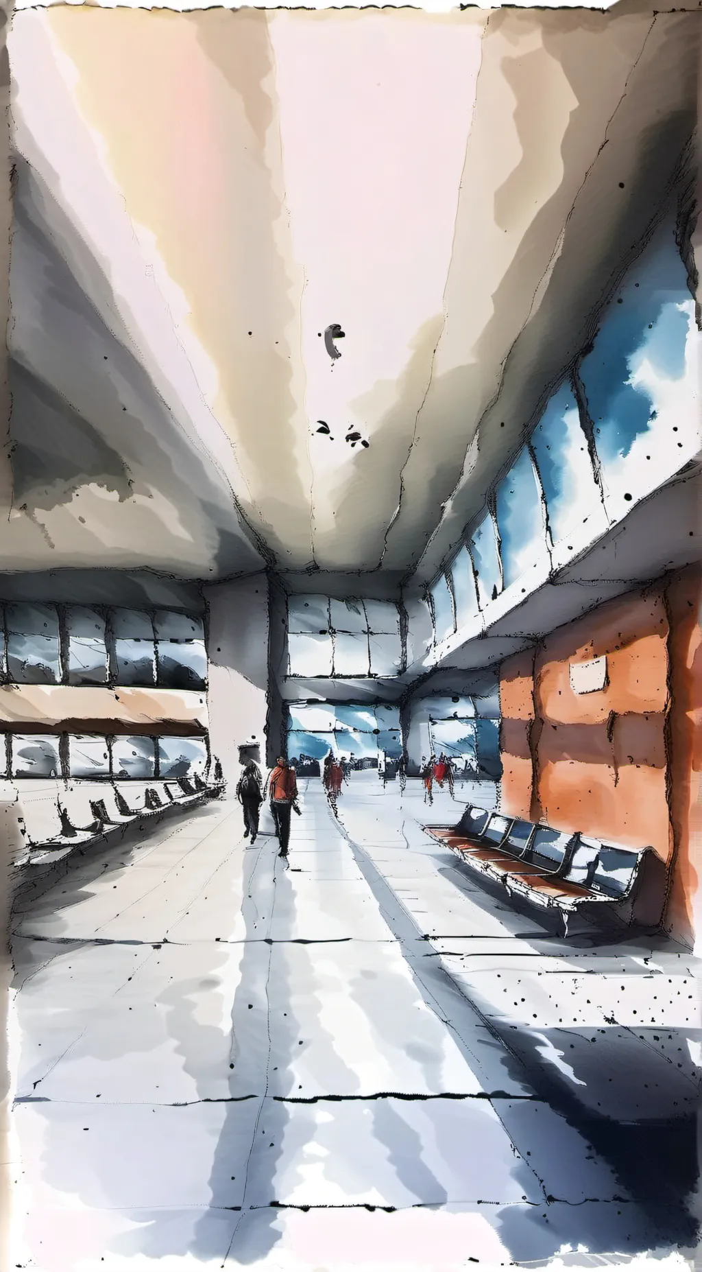 ai character: airport background