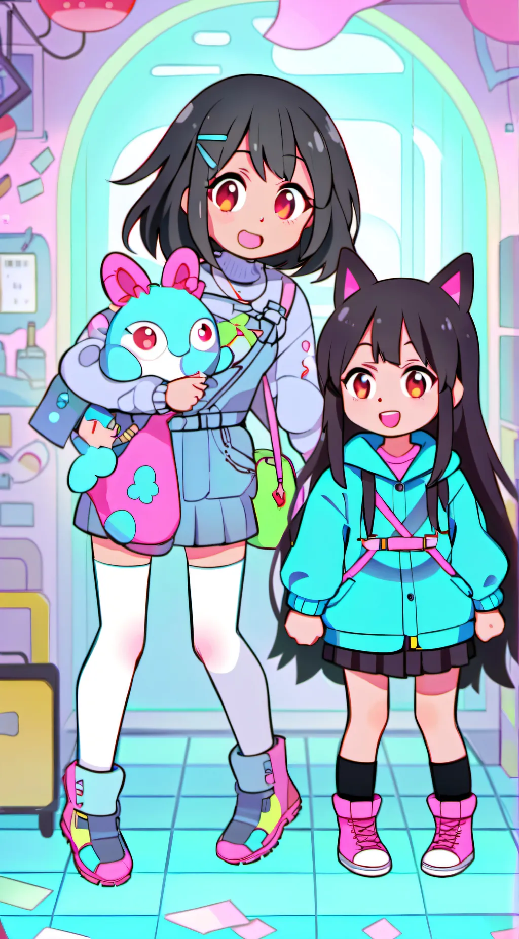 ai character: ruby and lily  background