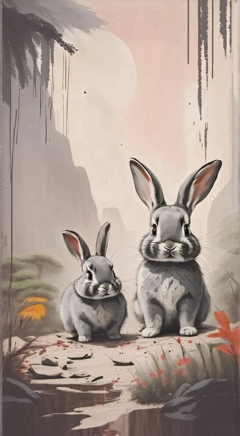 ai character: Baby bunny background