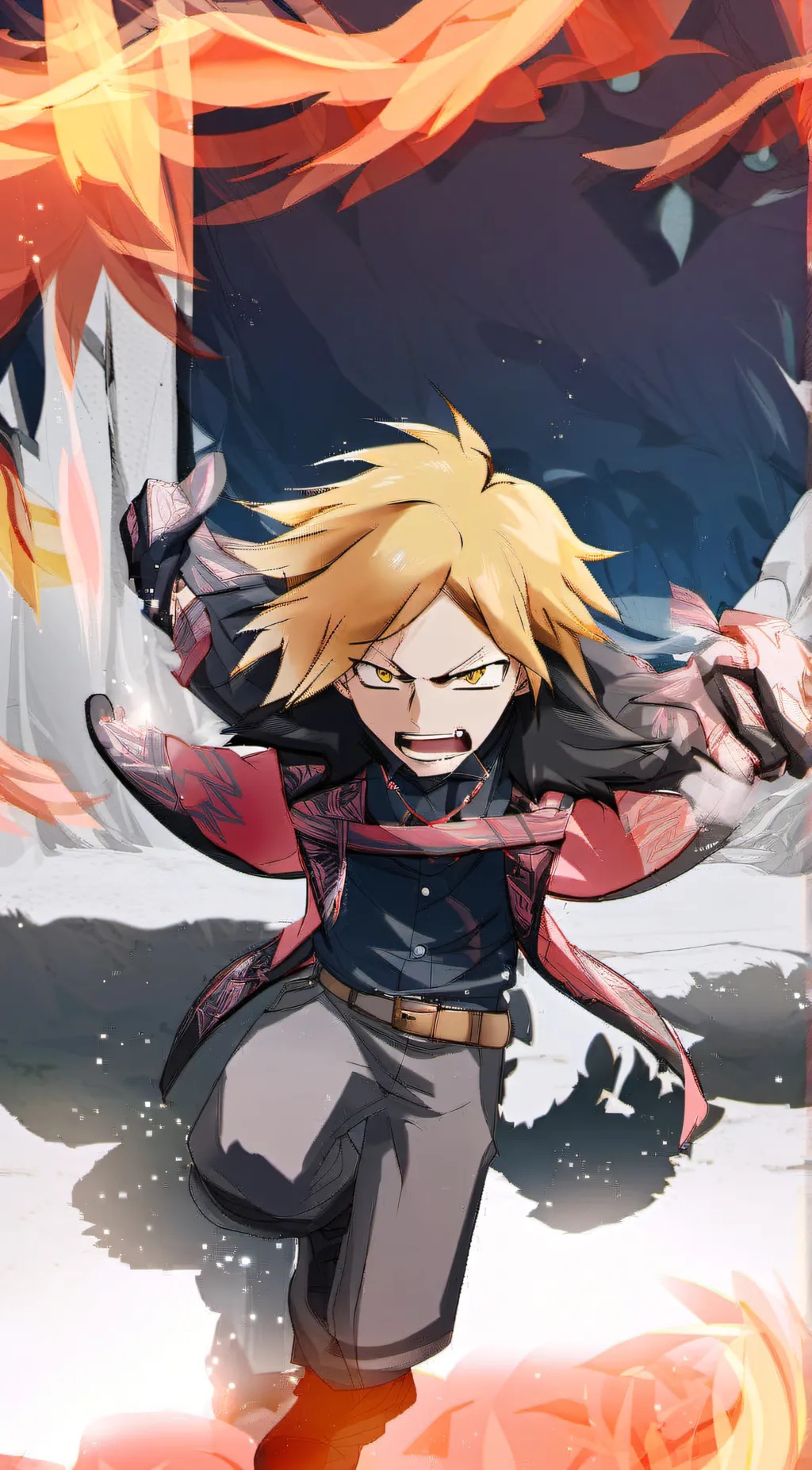ai character: Denki Kaminari background