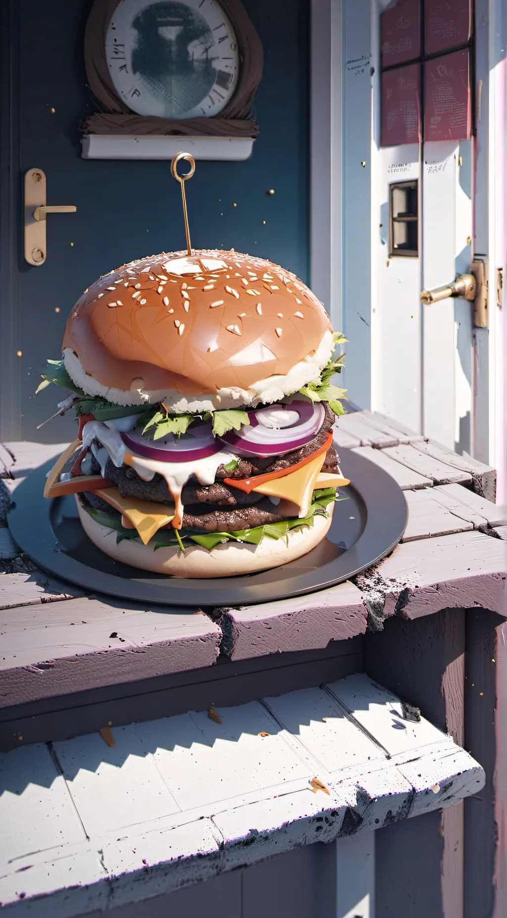 ai character: BURGER background