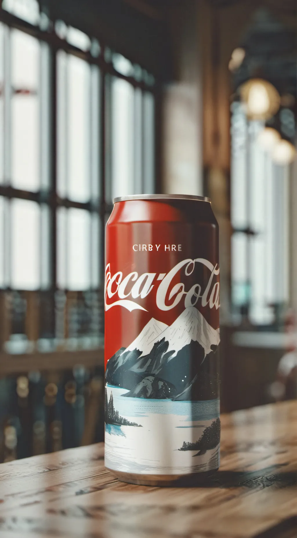 ai character: Coca Cola Can background