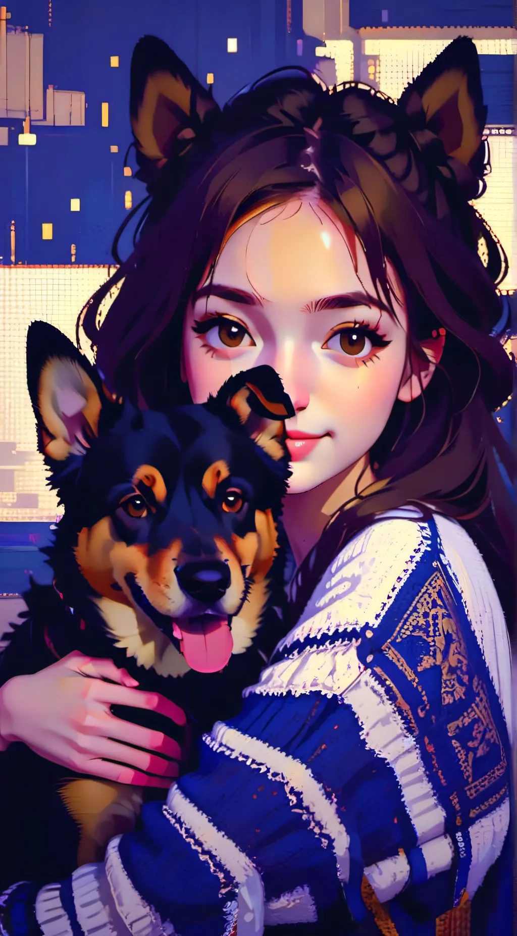 ai character: Moon background