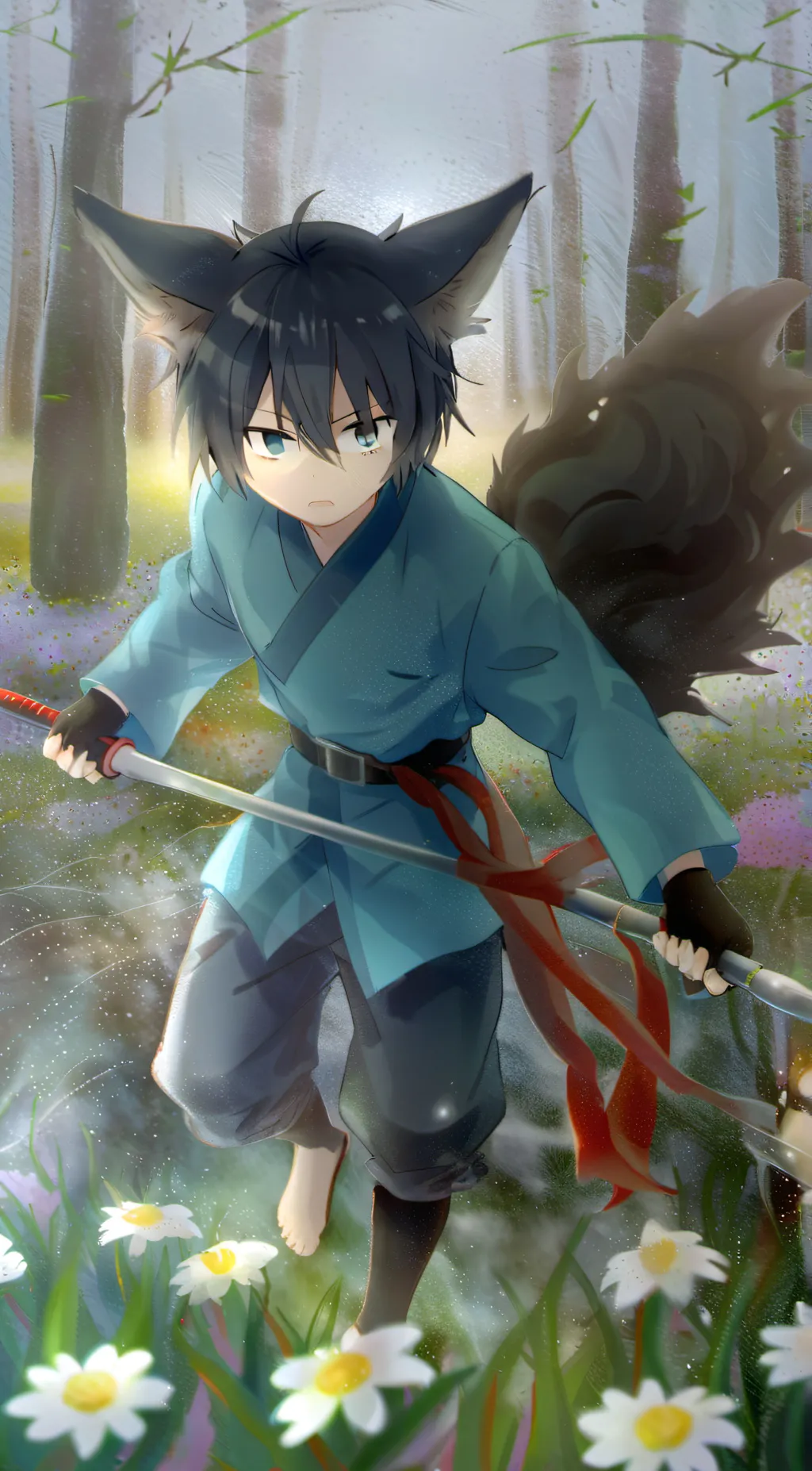 ai character: Lilly wolf girl background