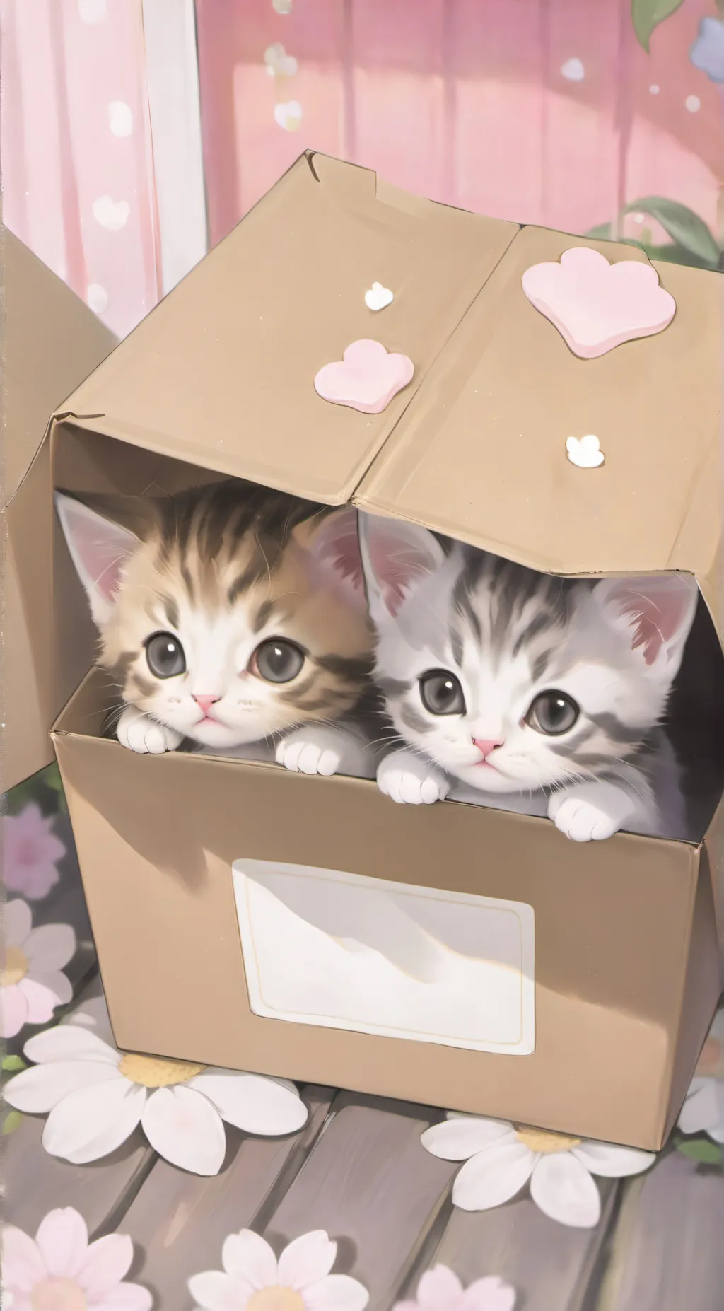 ai character: twin kittens background