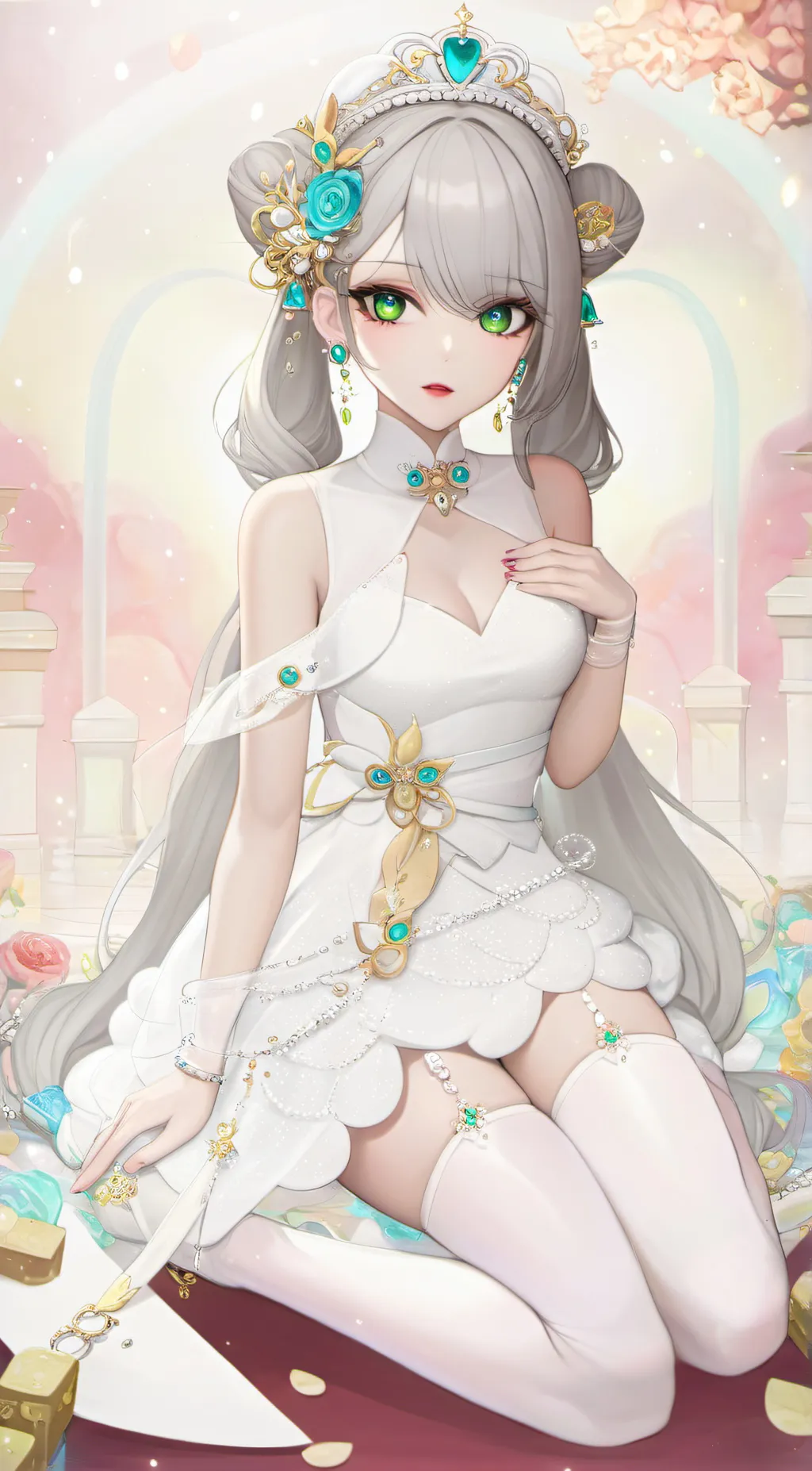 ai character: Emerald background