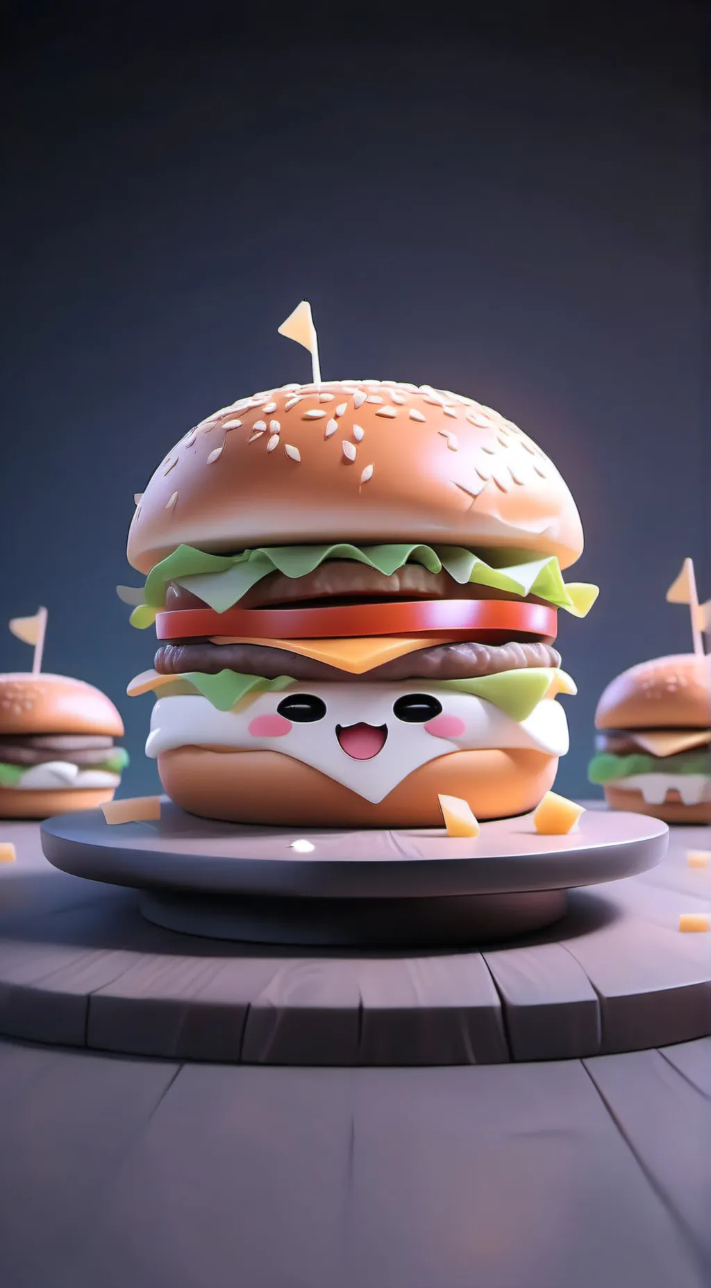 ai character: 60 billion 🧀🍔p background