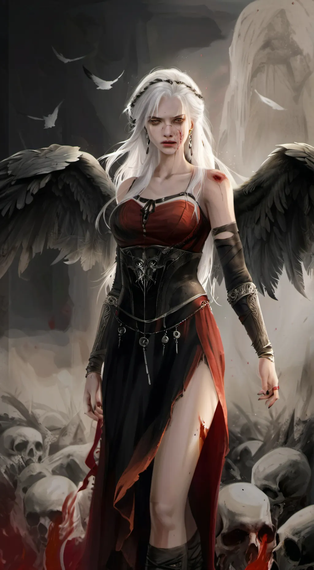 ai character: Scarlet background