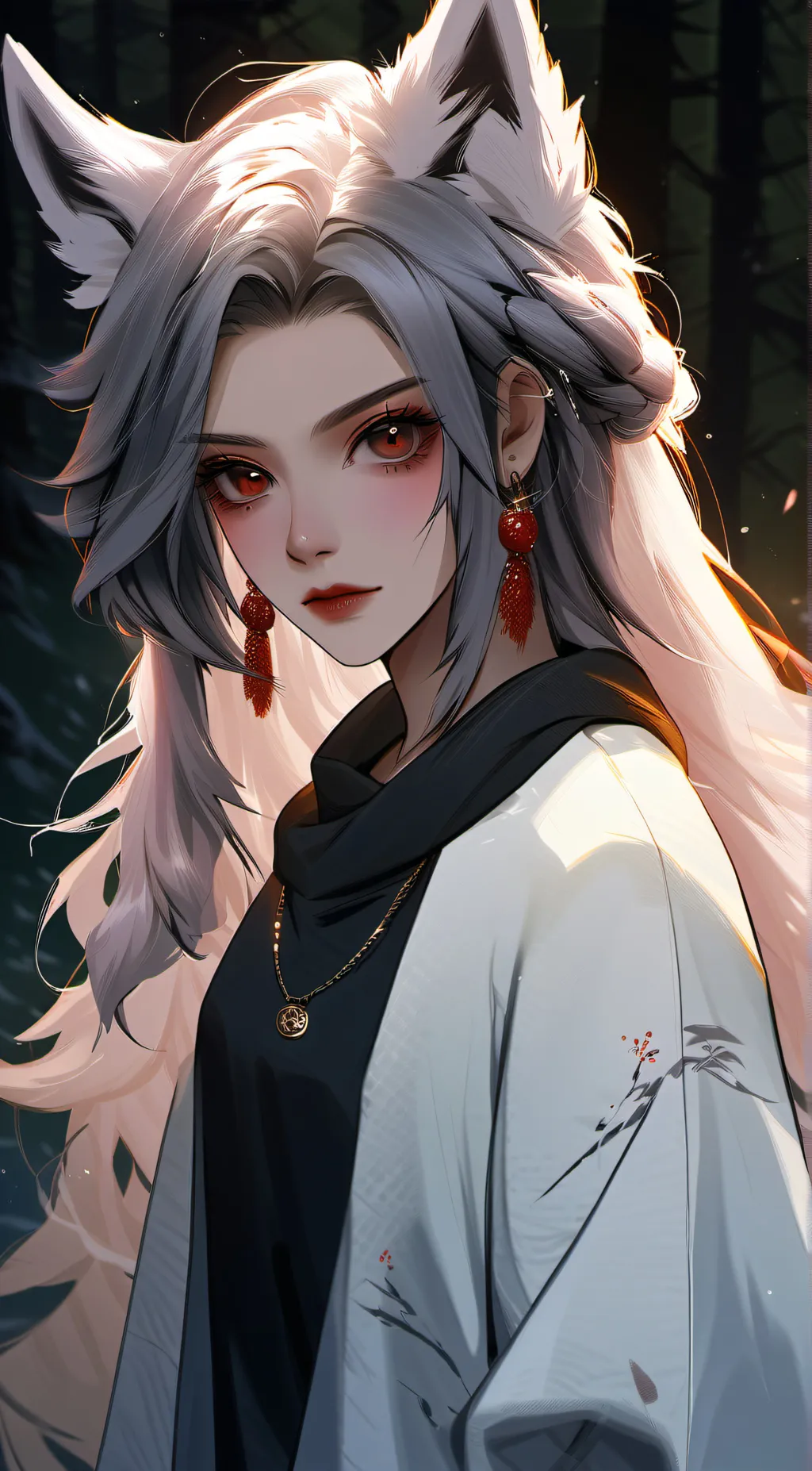 ai character: werewolf-girl background