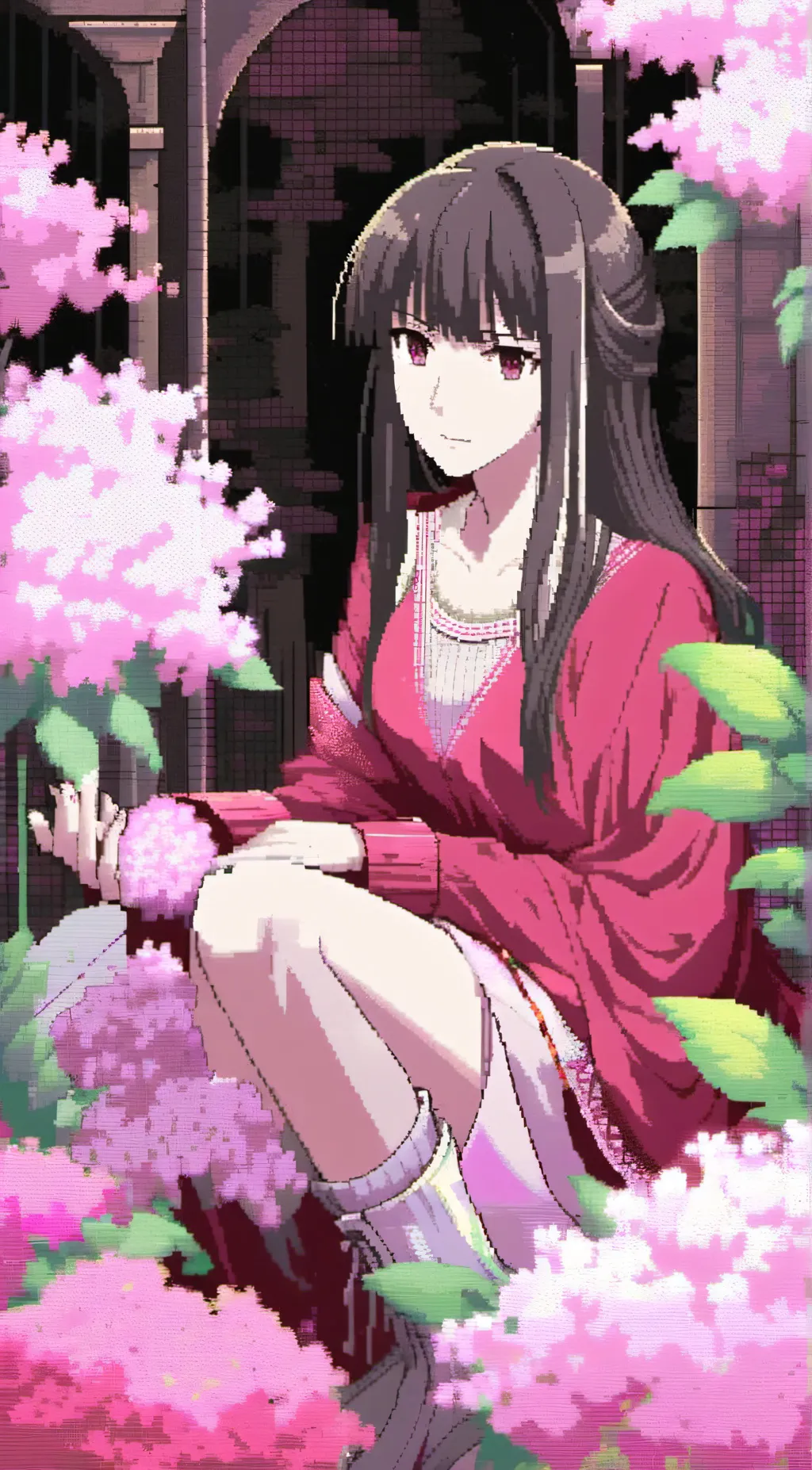 ai character: Violet background