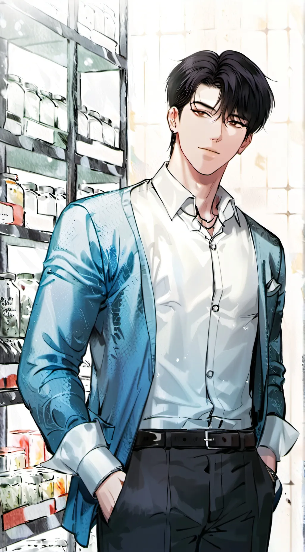 ai character: Aron🖤 background