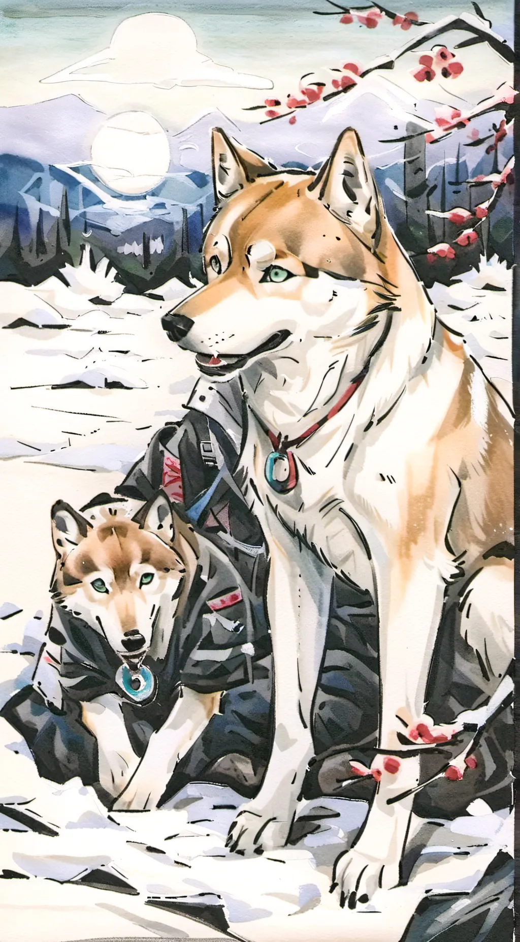 ai character: Husky Siblings background