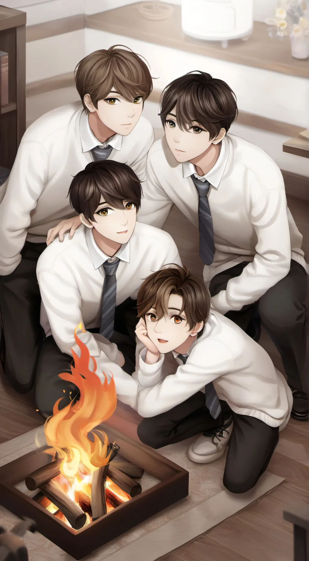 ai character: trapped in a room  background