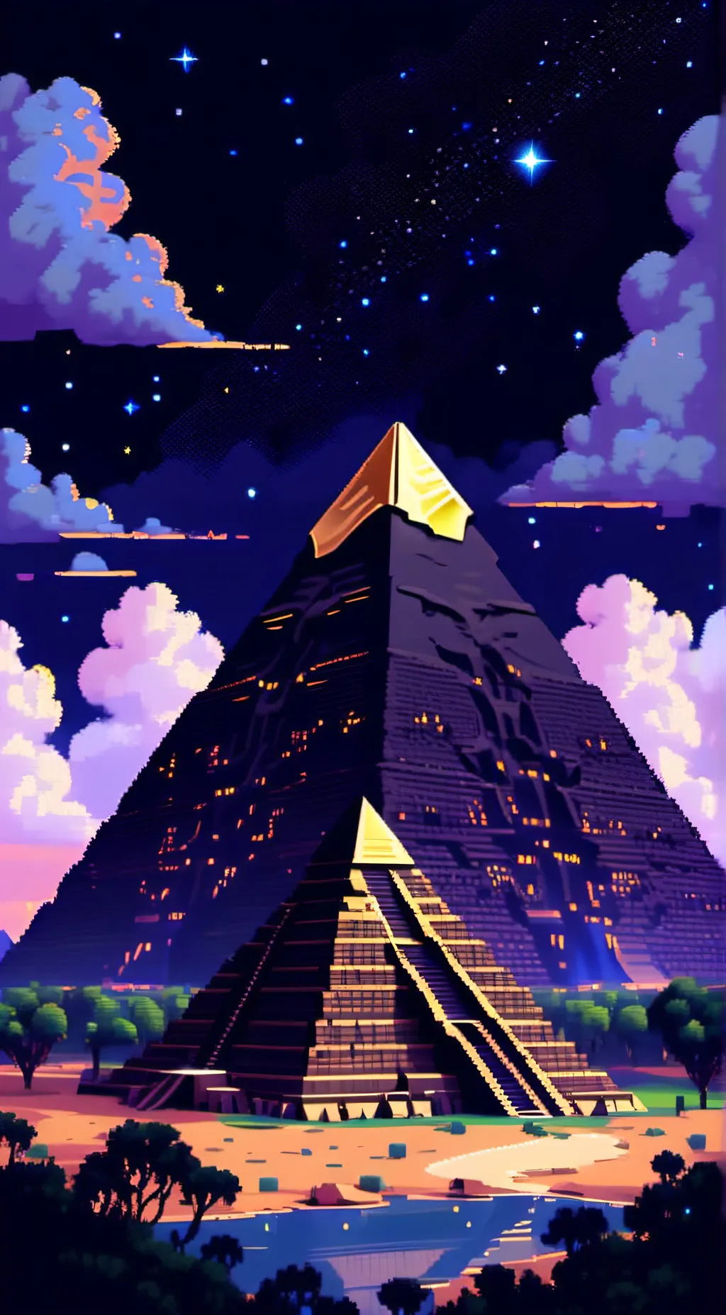 ai character: Beautiful pyramid  background