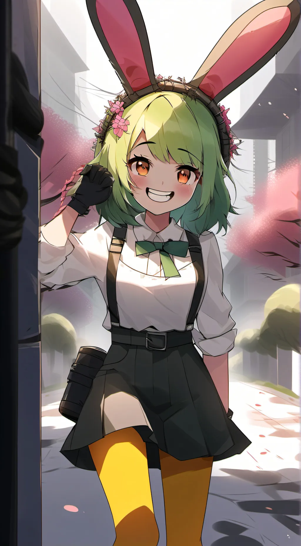 ai character: spring girl background