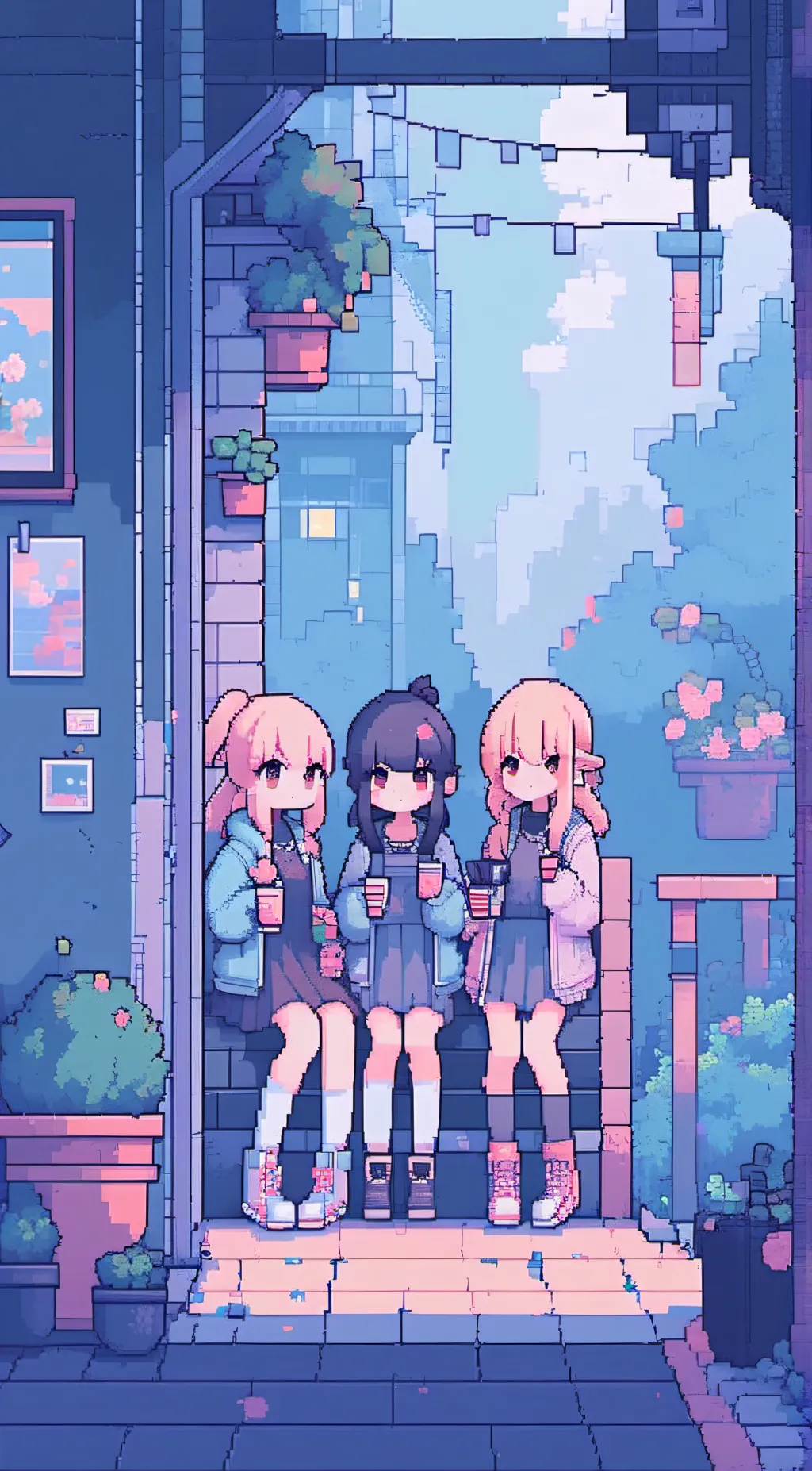 ai character: 3 girls background