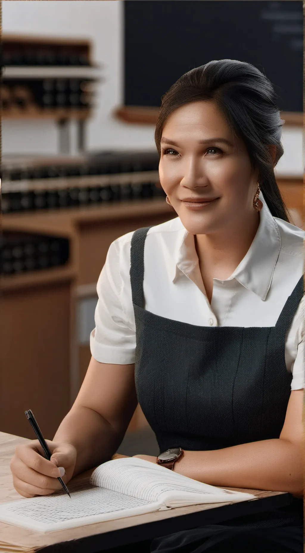 ai character: miss delight background